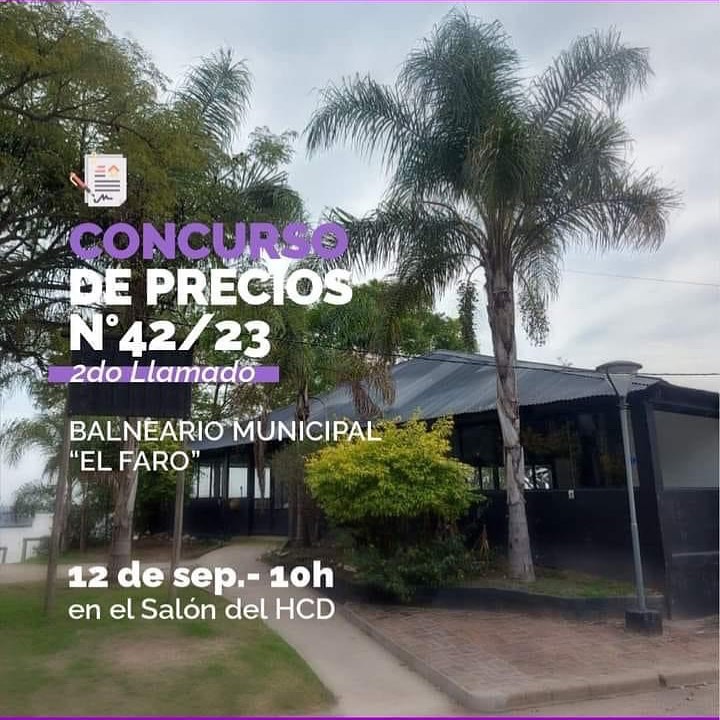 SEGUNDO LLAMADO A CONCURSO DE PRECIOS PARA EL BAR DE PLAYA